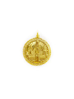 Load image into Gallery viewer, Angkor Wat Circle Frame Pendant (24K)
