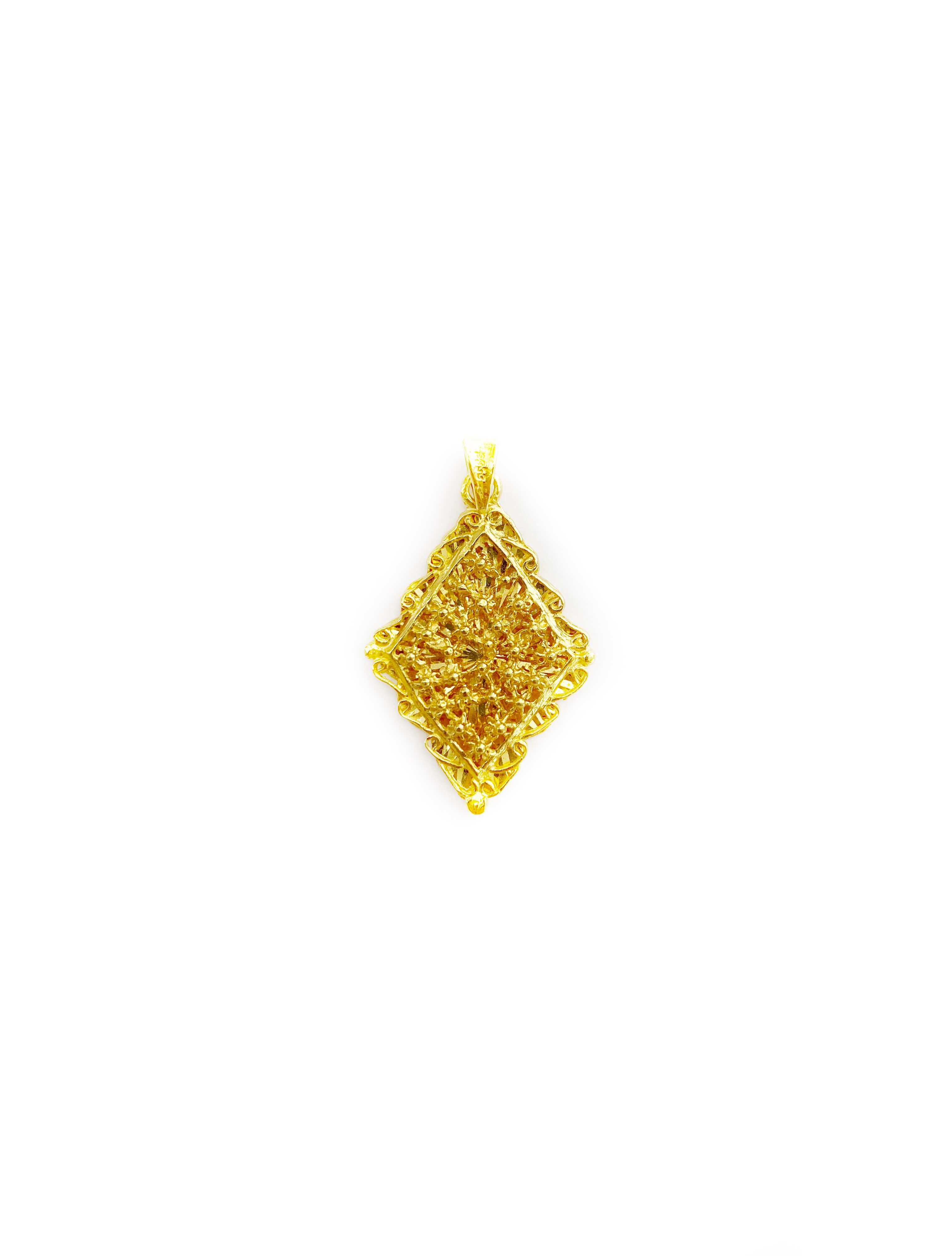 Diamond Frame Lattice Flower Pendant (24K)