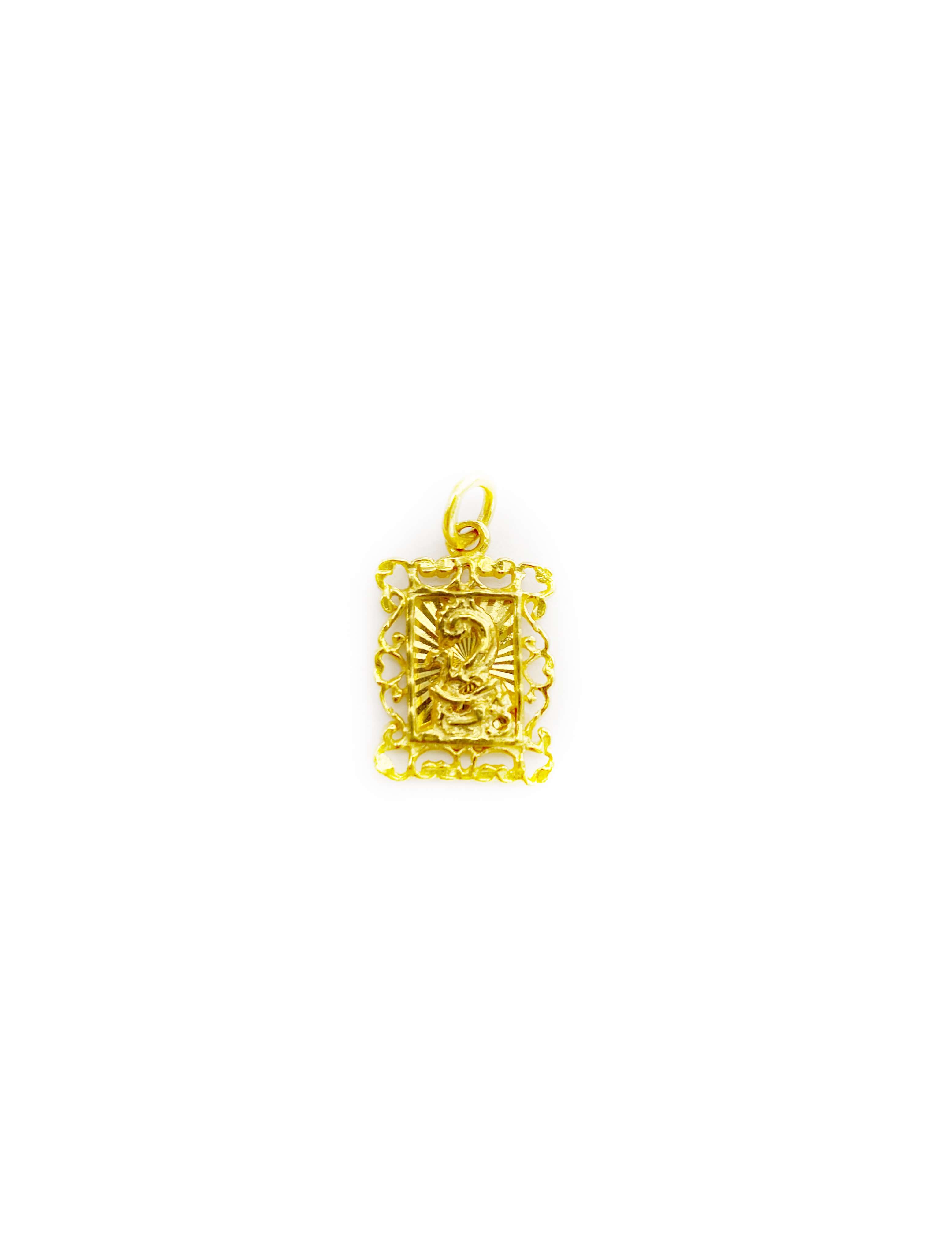 Rectangular Dragon Pendant (24K)