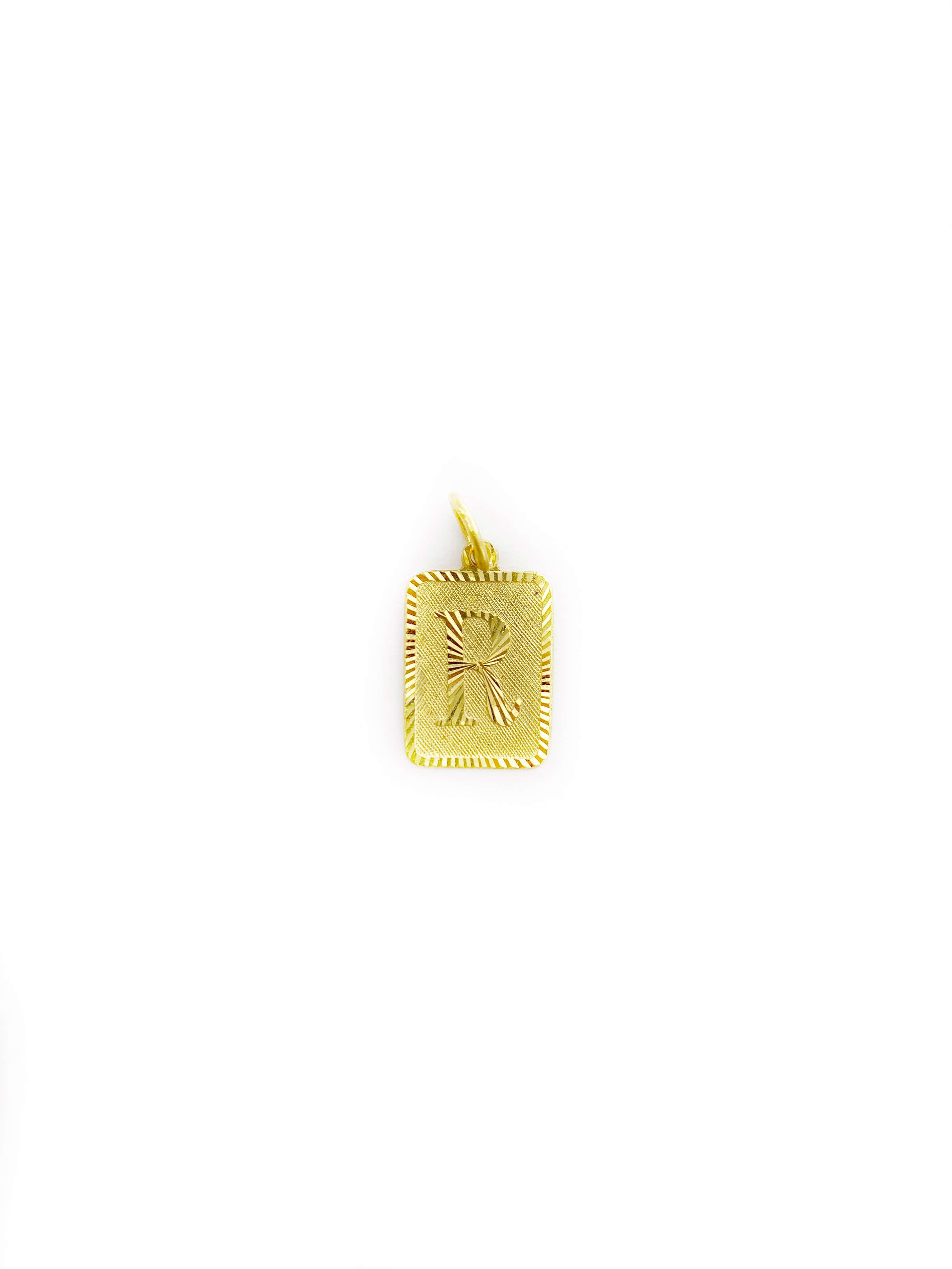 Rectangular Initial Pendant (24K)