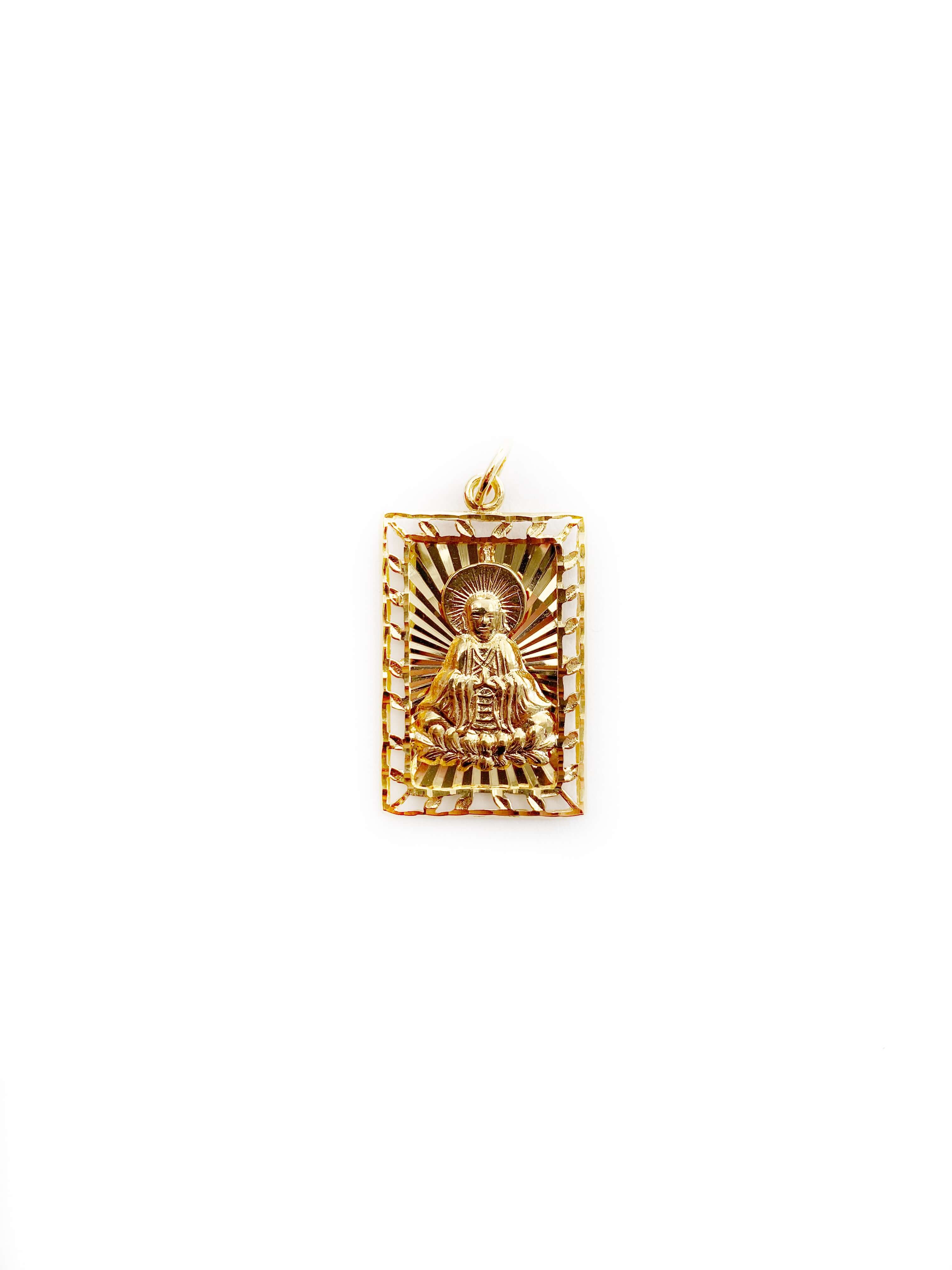 Rectangular Buddha Pendant (18K)