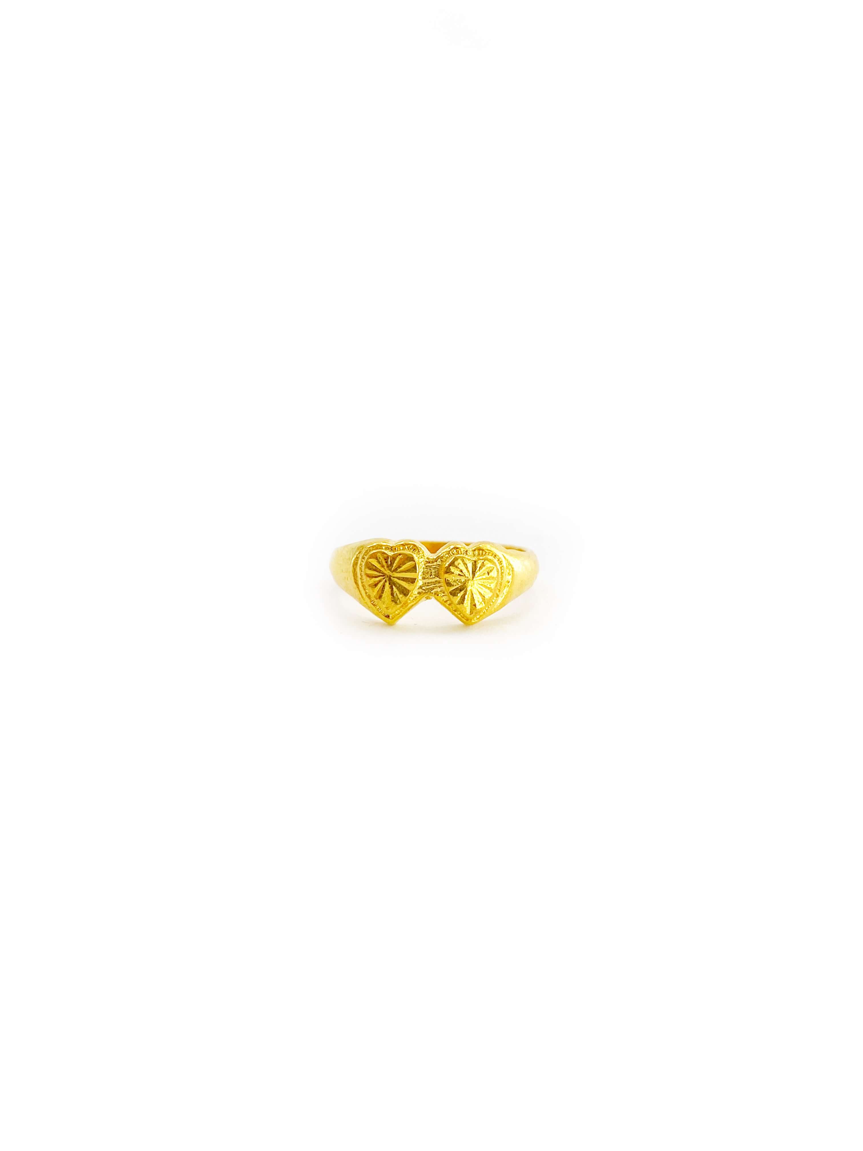 Twin Hearts Ring (24K)