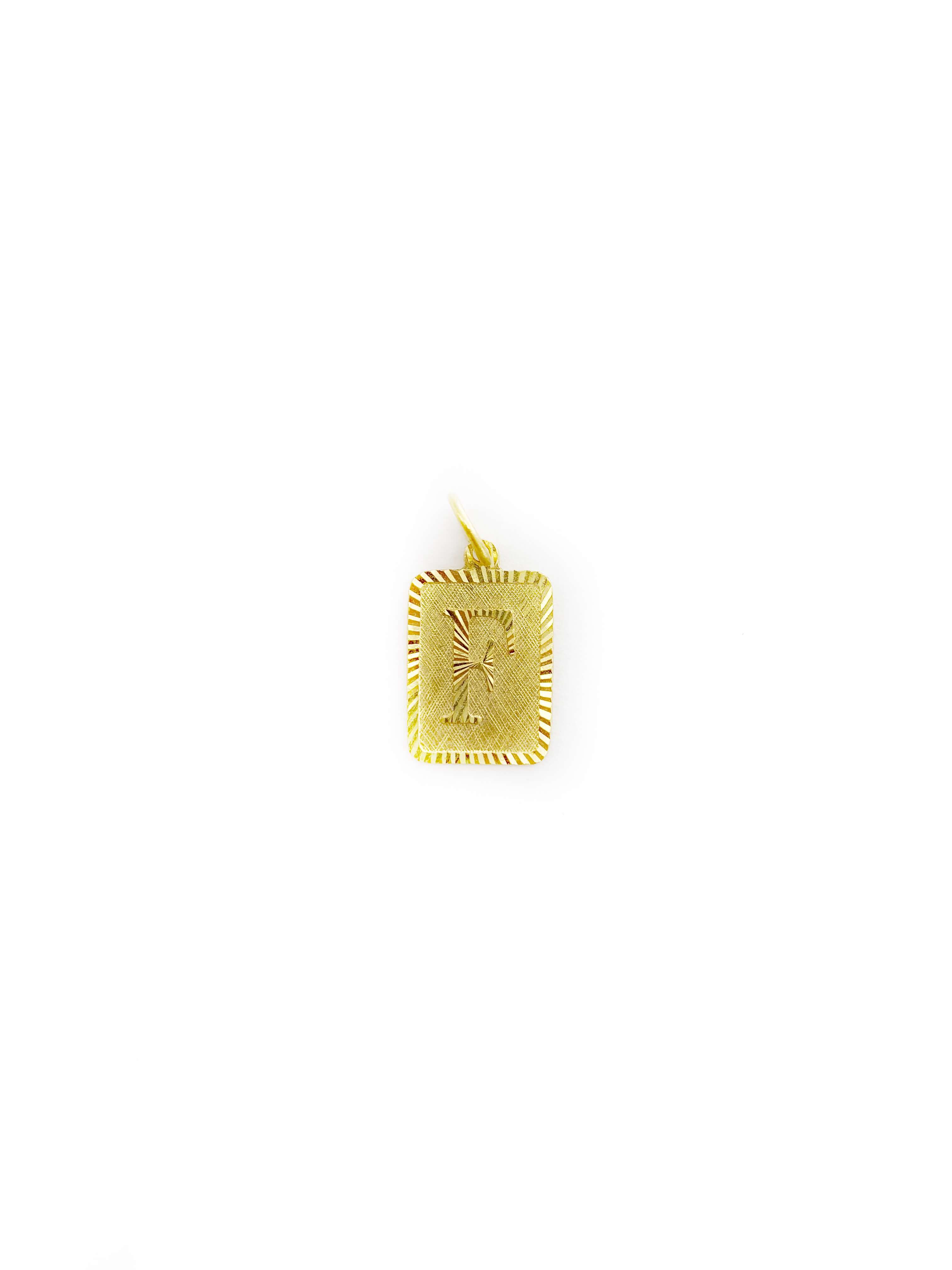 Rectangular Initial Pendant (24K)