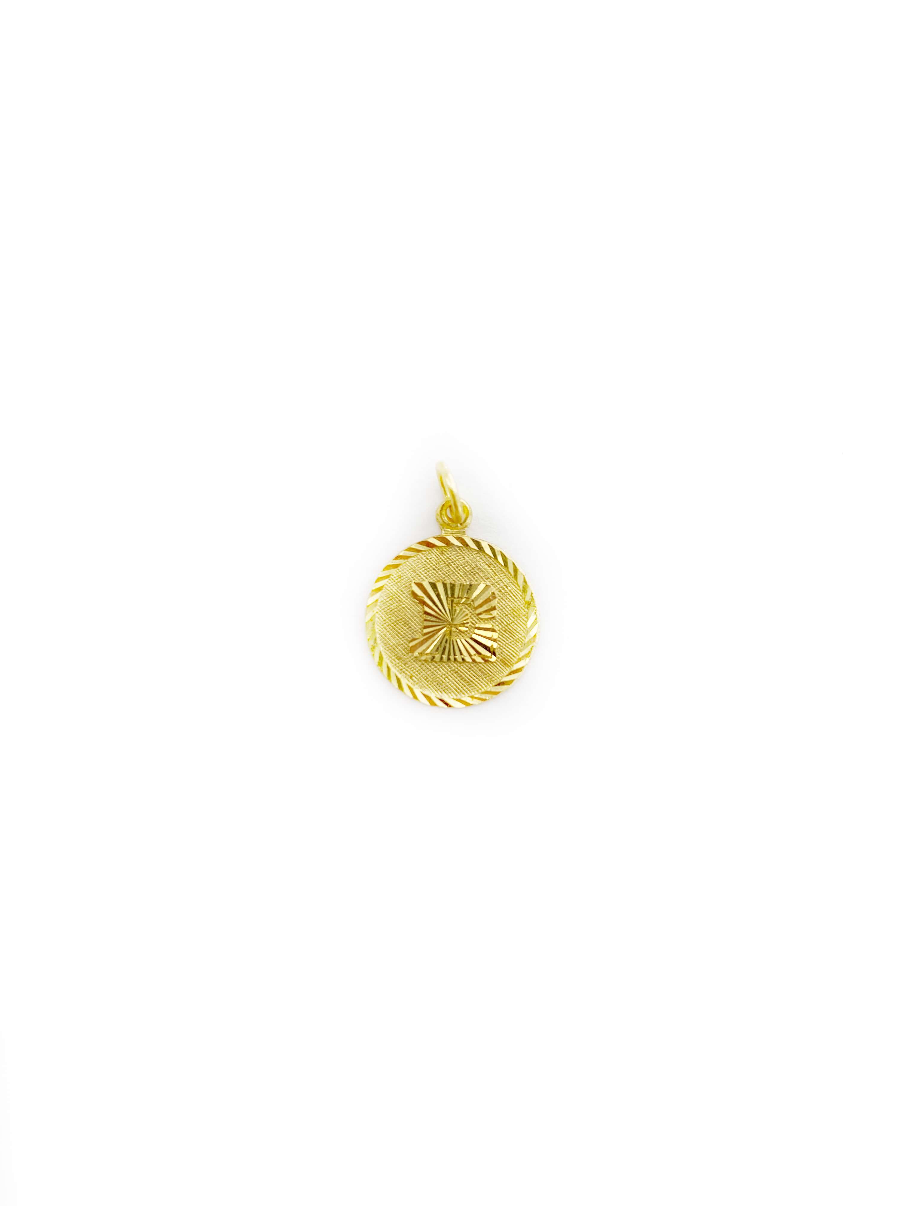 Circular Initial Pendant (24K)