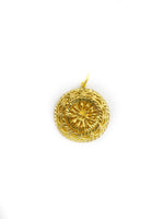 Load image into Gallery viewer, Sunflower Circle Frame Pendant (24K)
