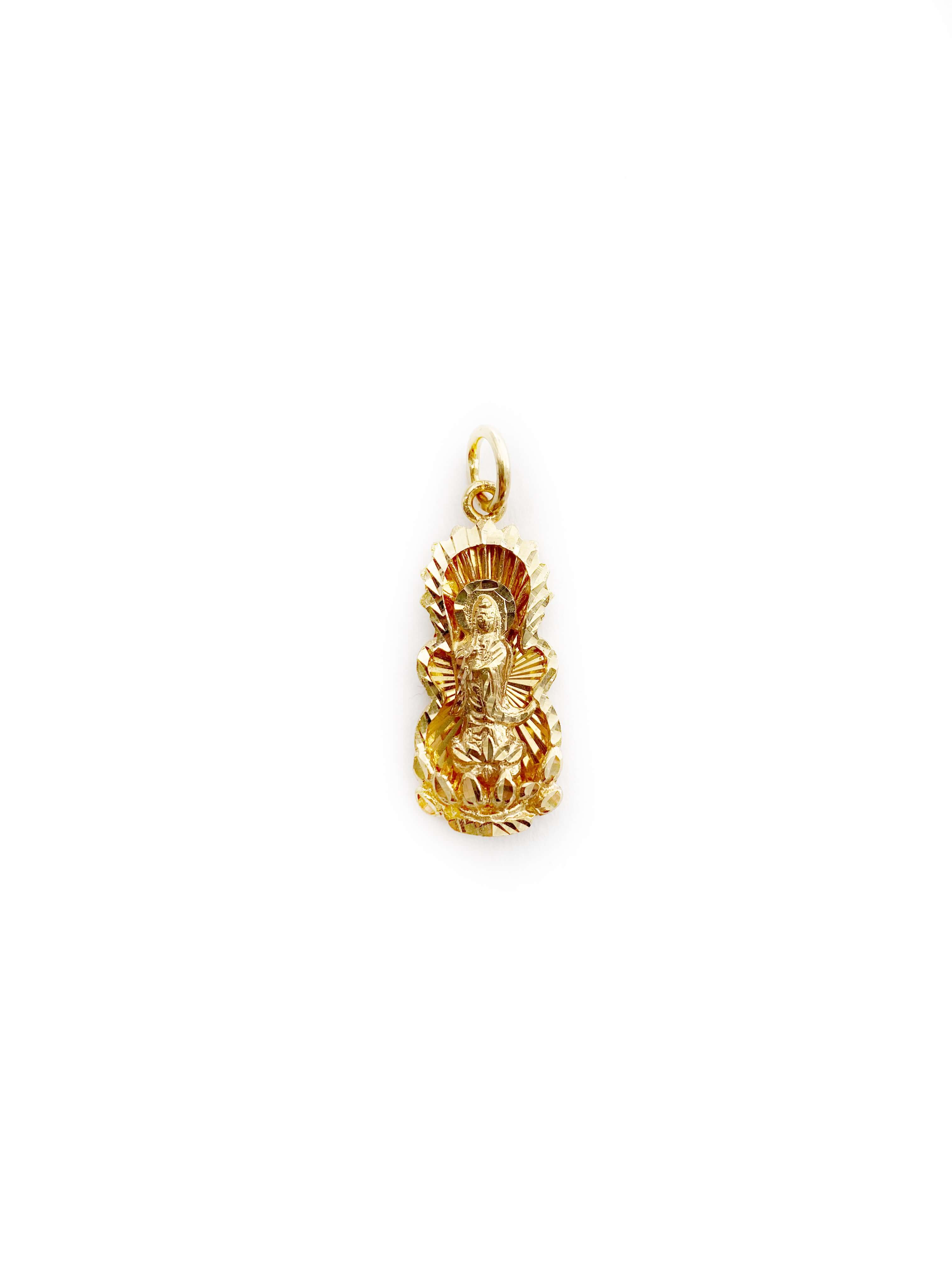 Diamond-Cut Lady Buddha Pendant (18K)