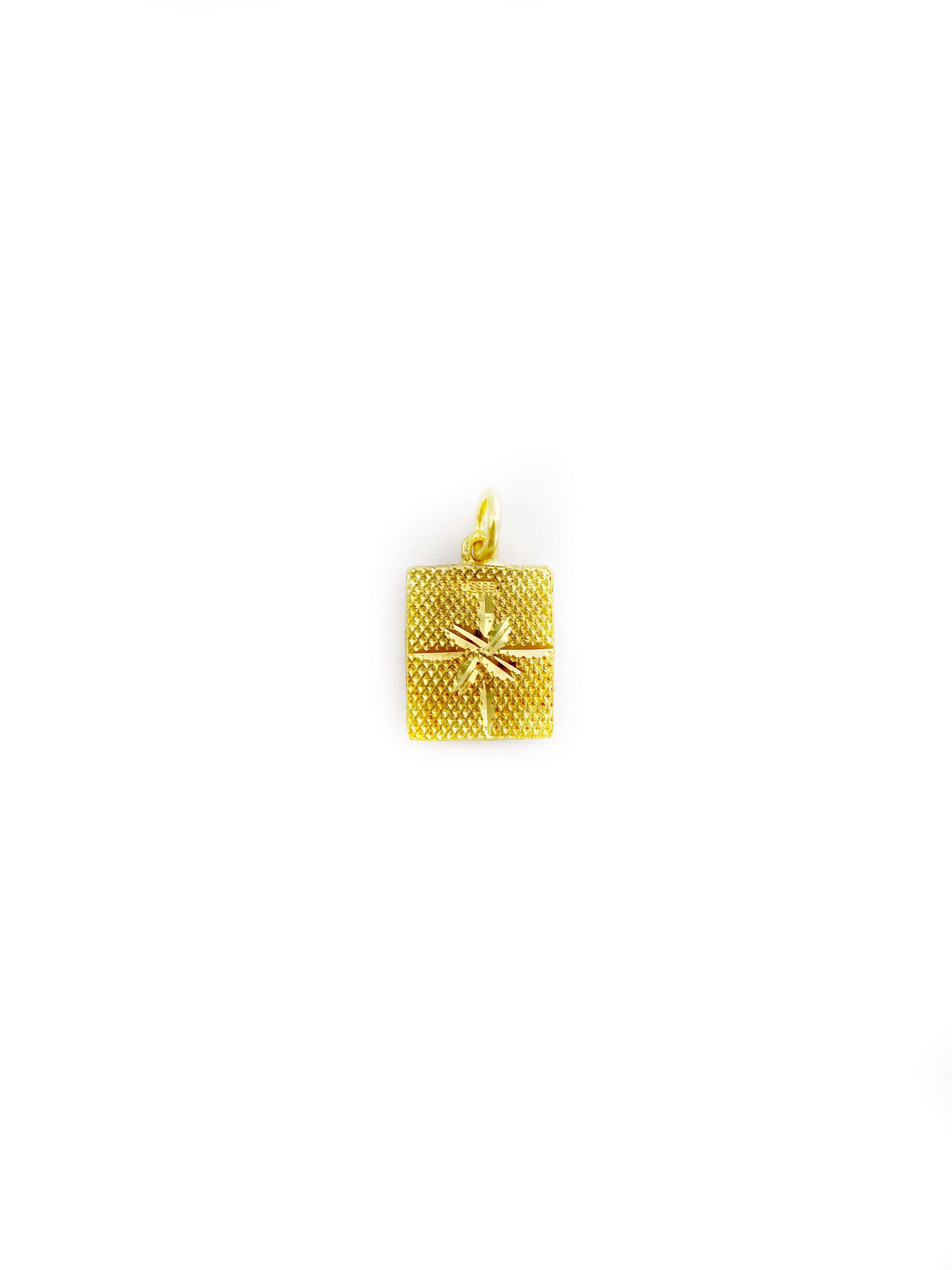 Rectangular 3D Initial Pendant (24K)