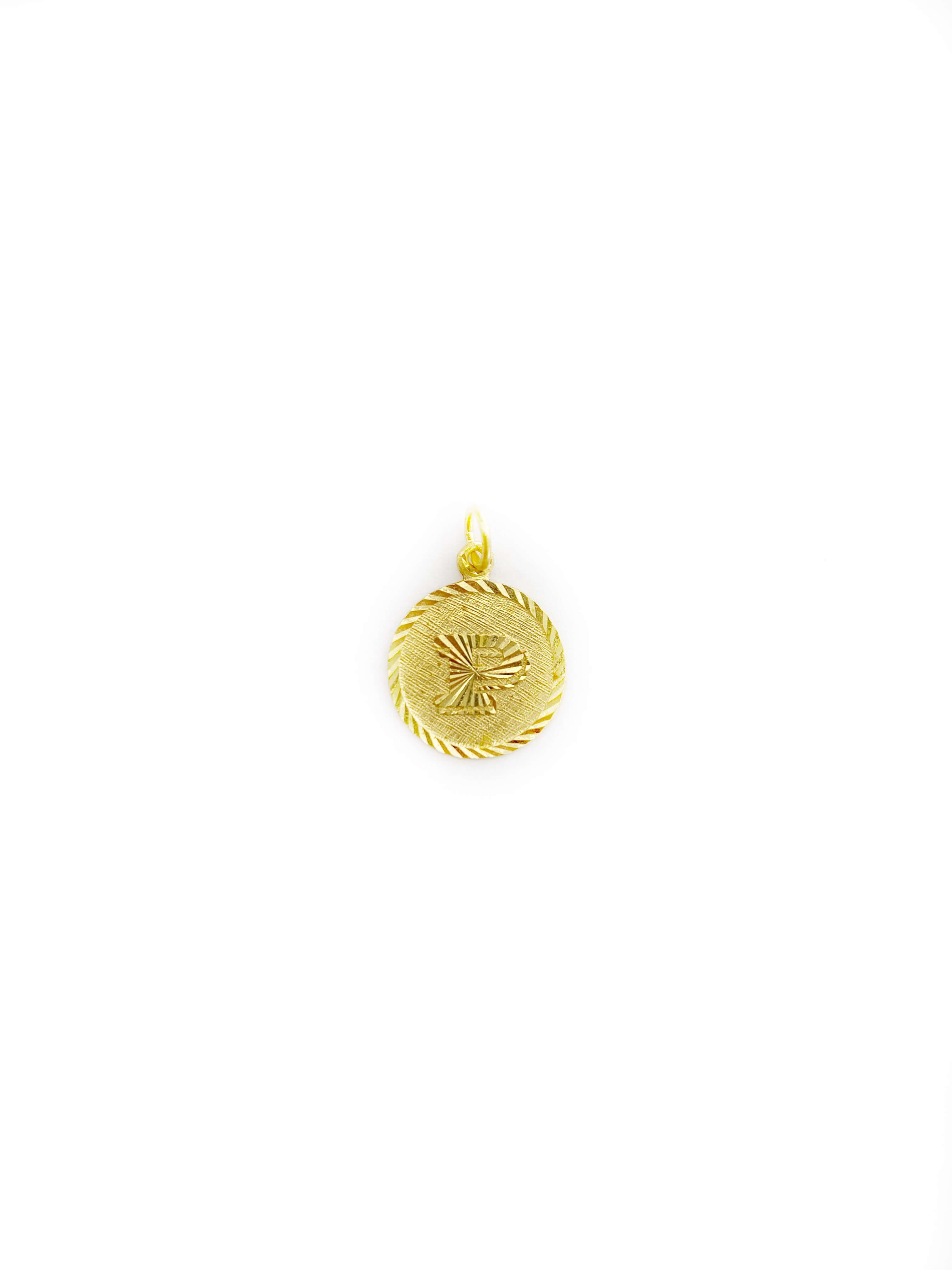 Circular Initial Pendant (24K)