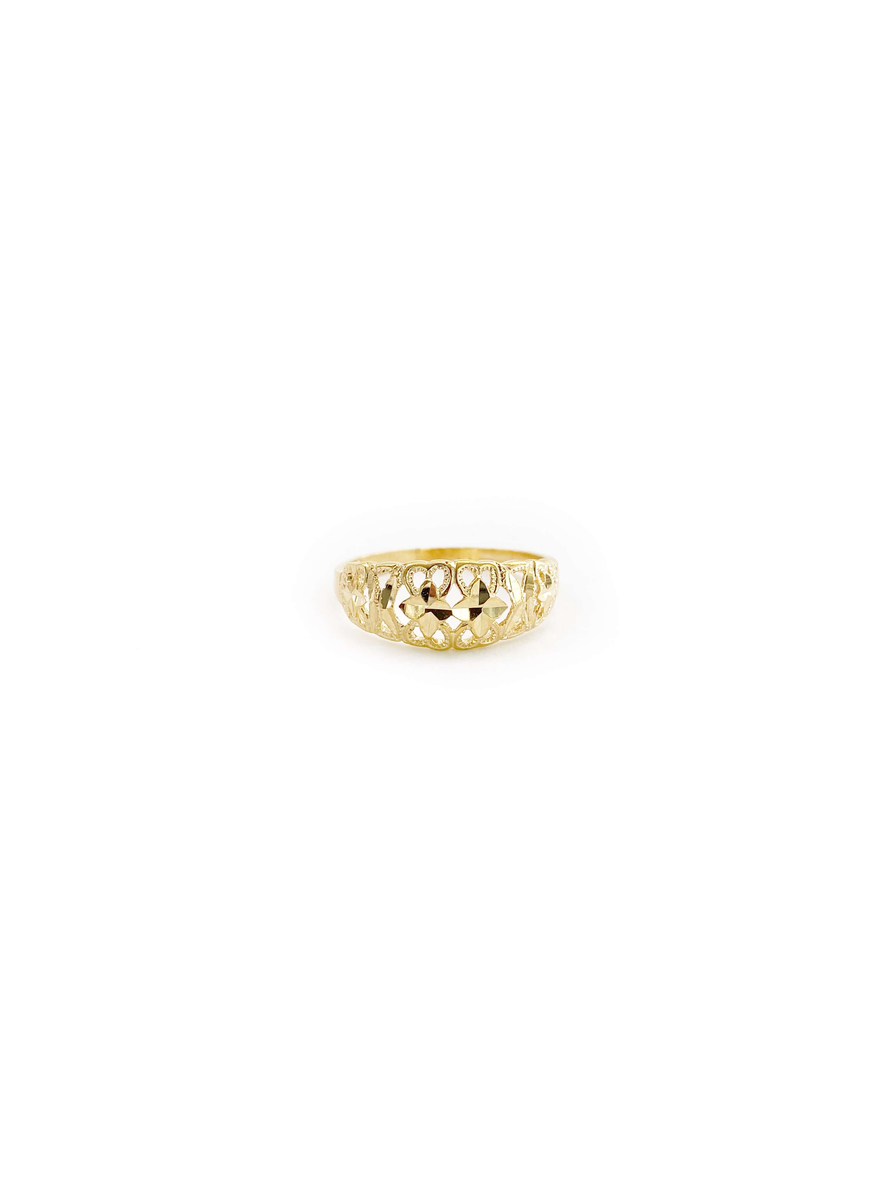 Diamond-Cut Star Motif Ring (18K)