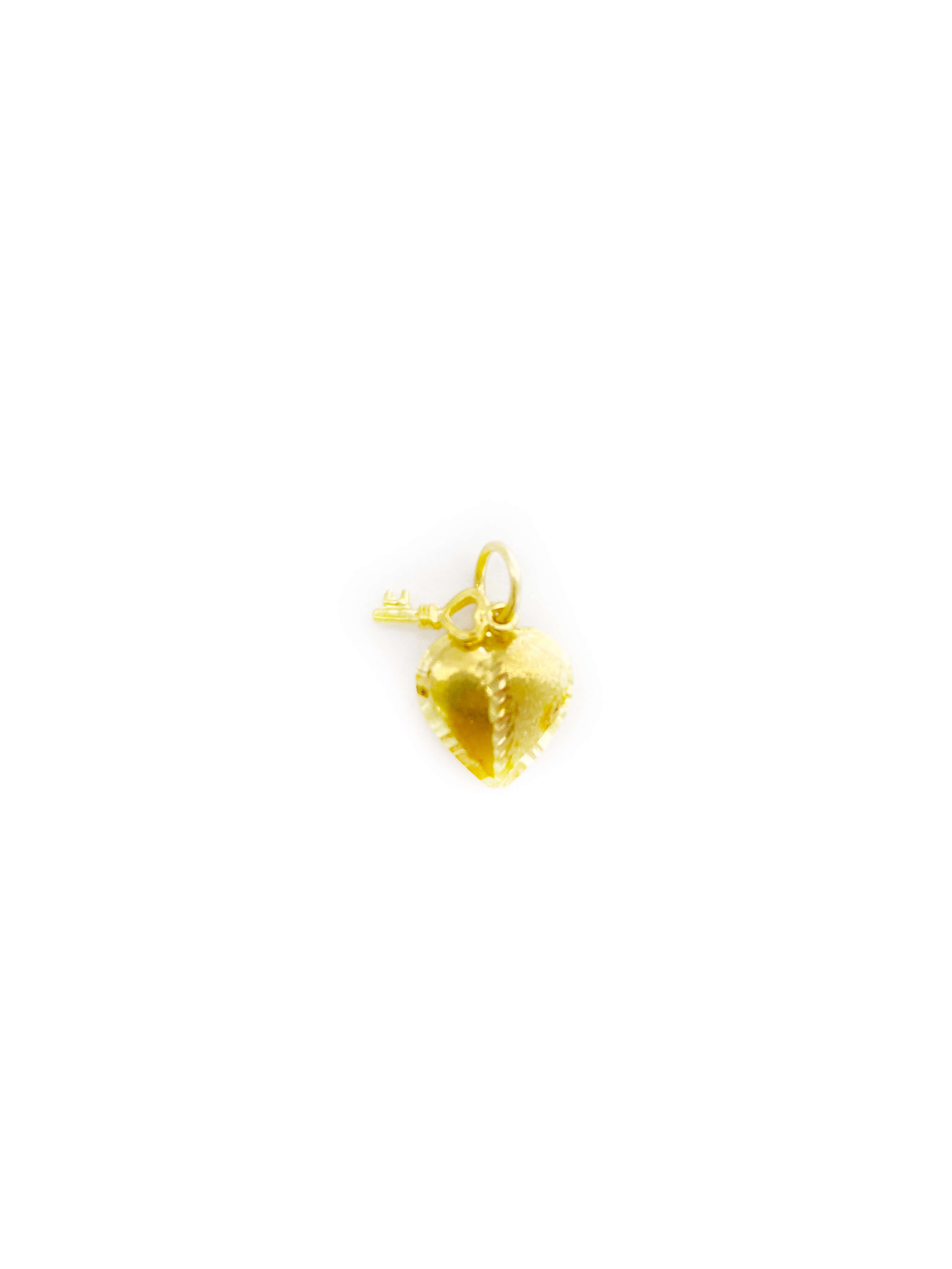 Heart w/ Key Charm Pendant (24K)