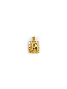 Rectangular 3D Initial Pendant (18K)