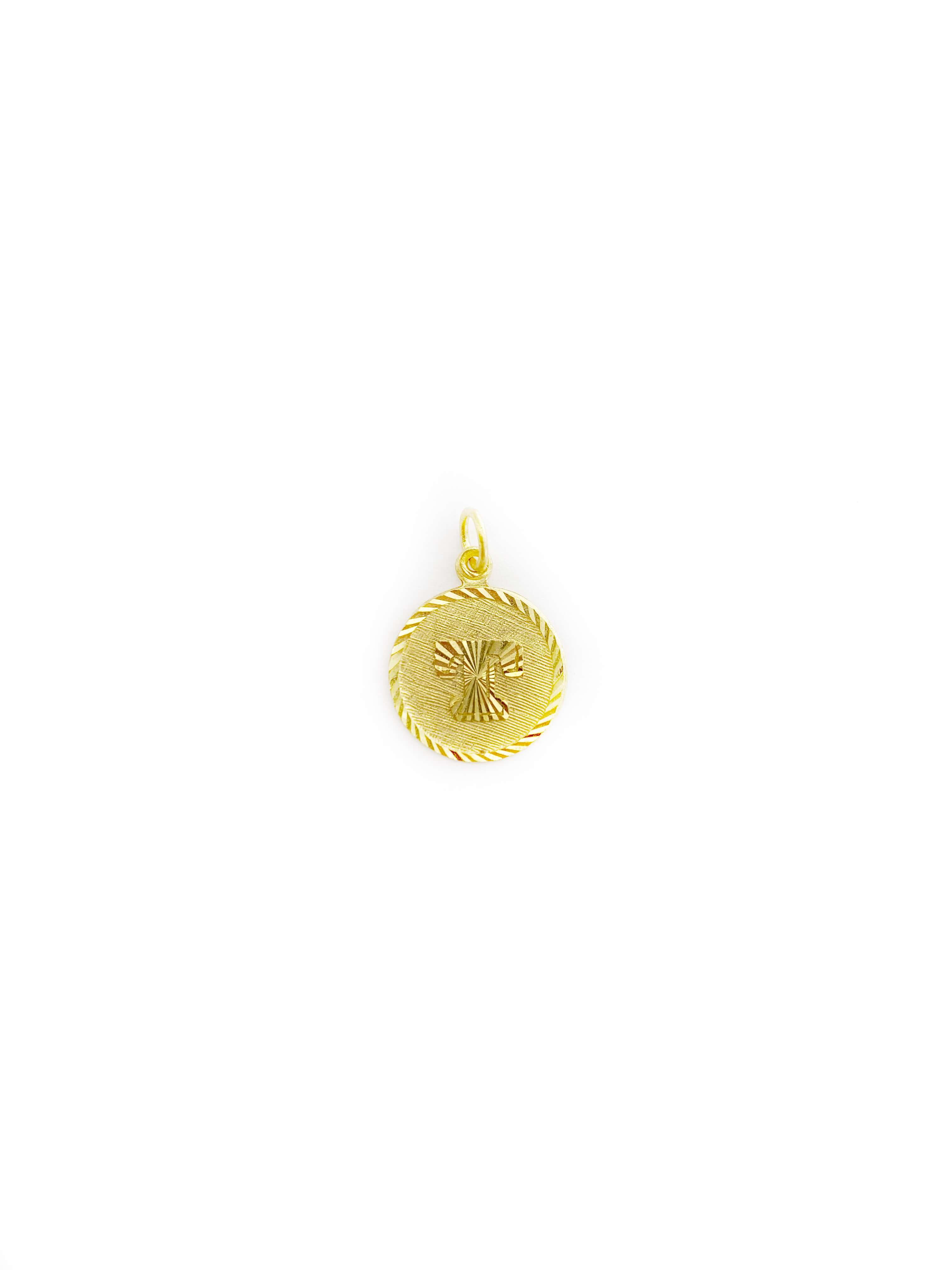 Circular Initial Pendant (24K)