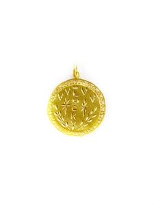 Angkor Wat Circle Frame Pendant (24K)