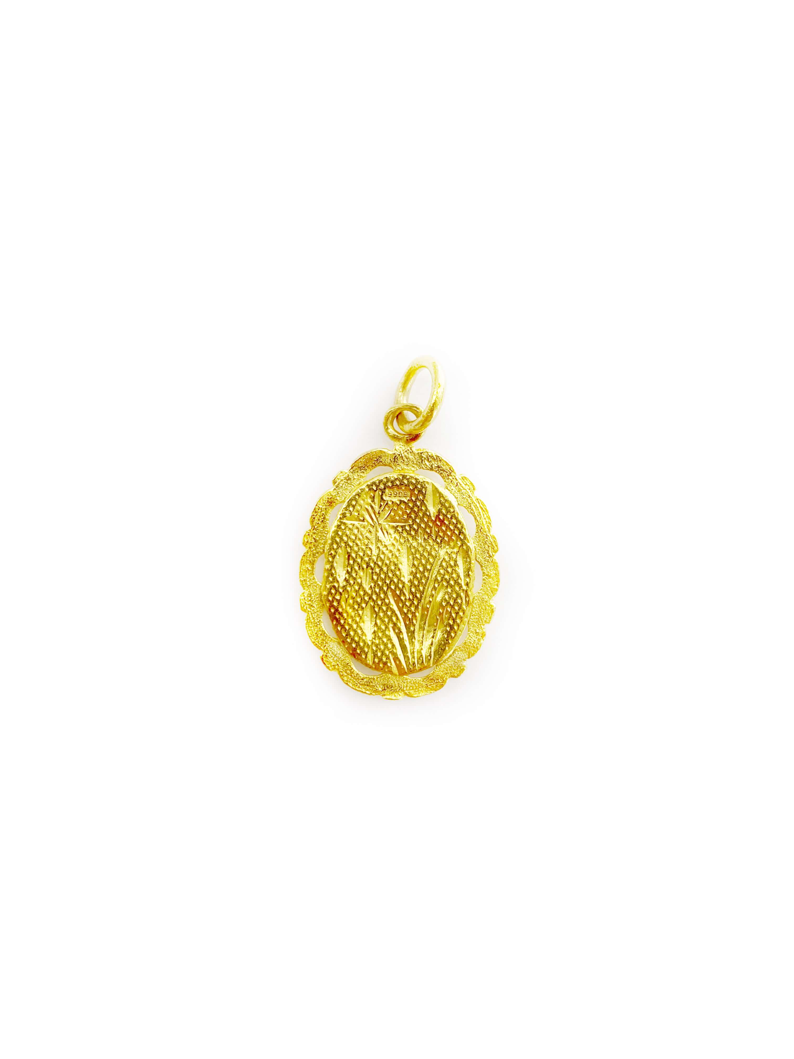 Oval Buddha Pendant (24K)