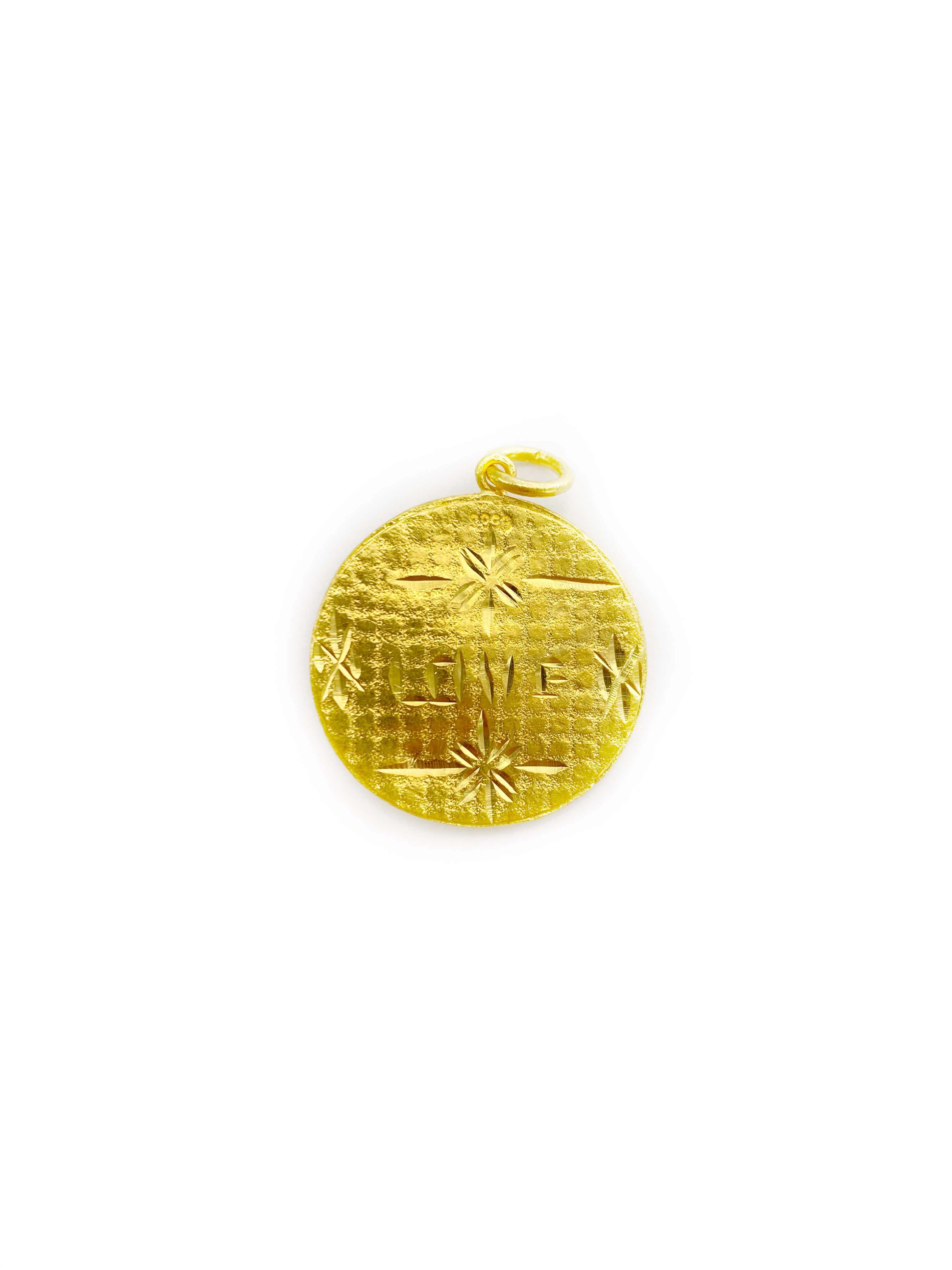 Sunflower Circle Frame Pendant (24K)