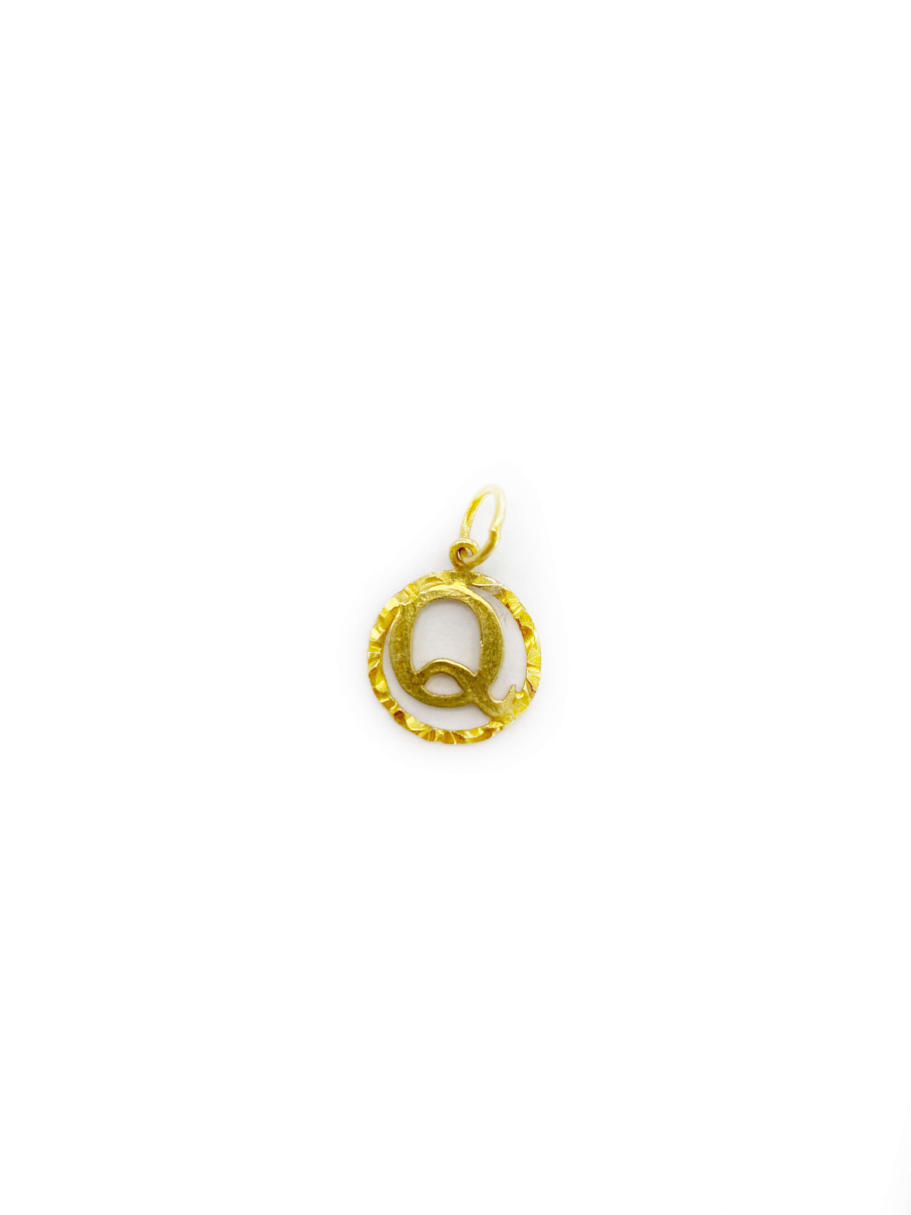 Circular Initial Pendant (24K)