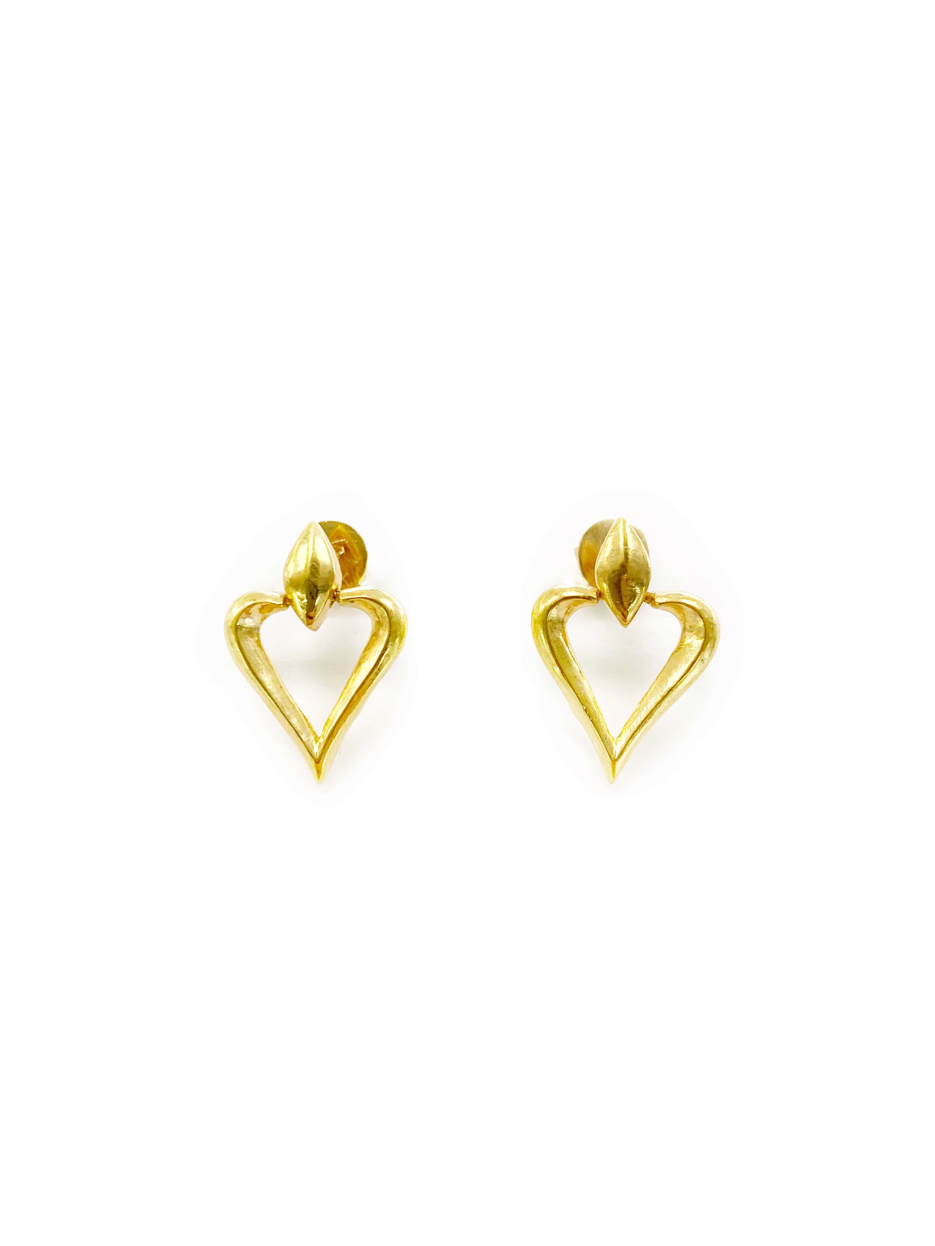 Heart Dangle Earrings (18K)