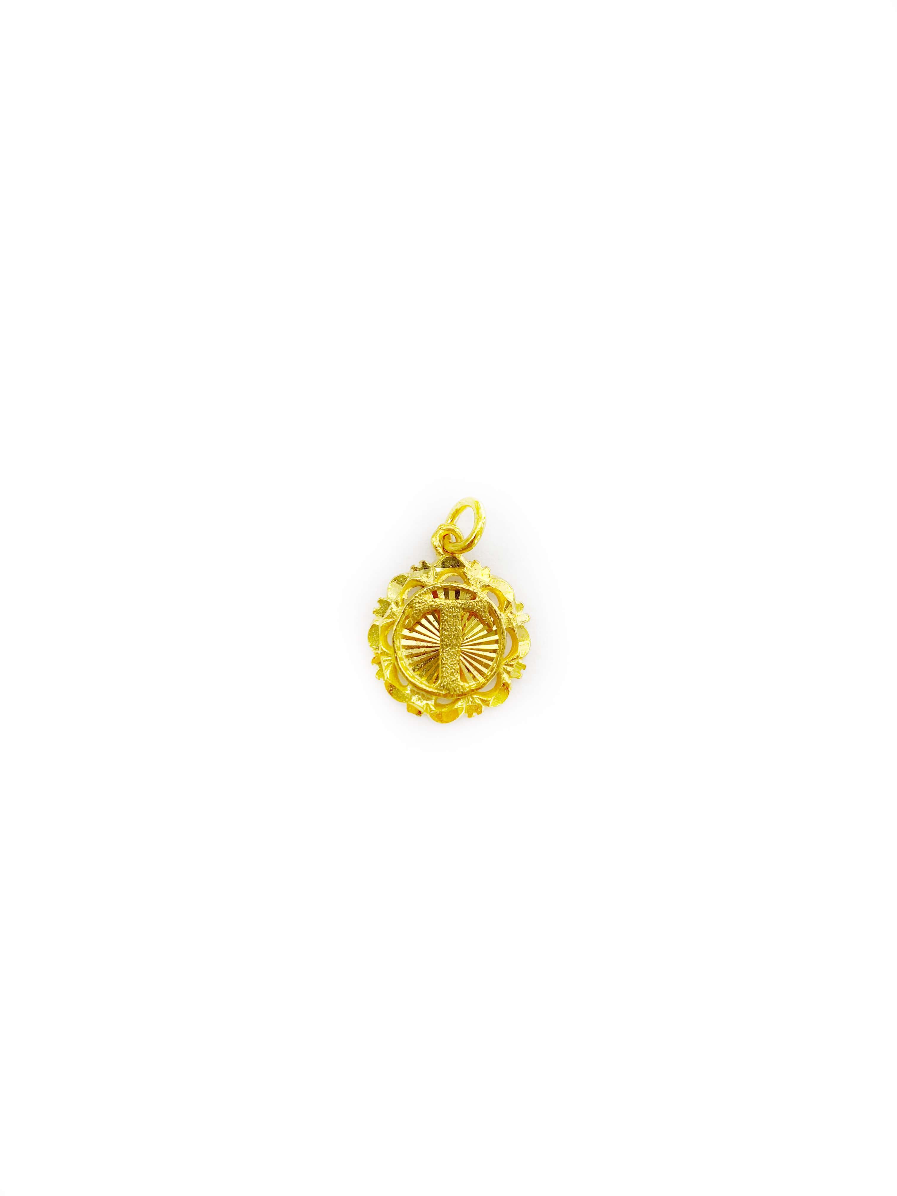 Circular 3D Initial Pendant (24K)