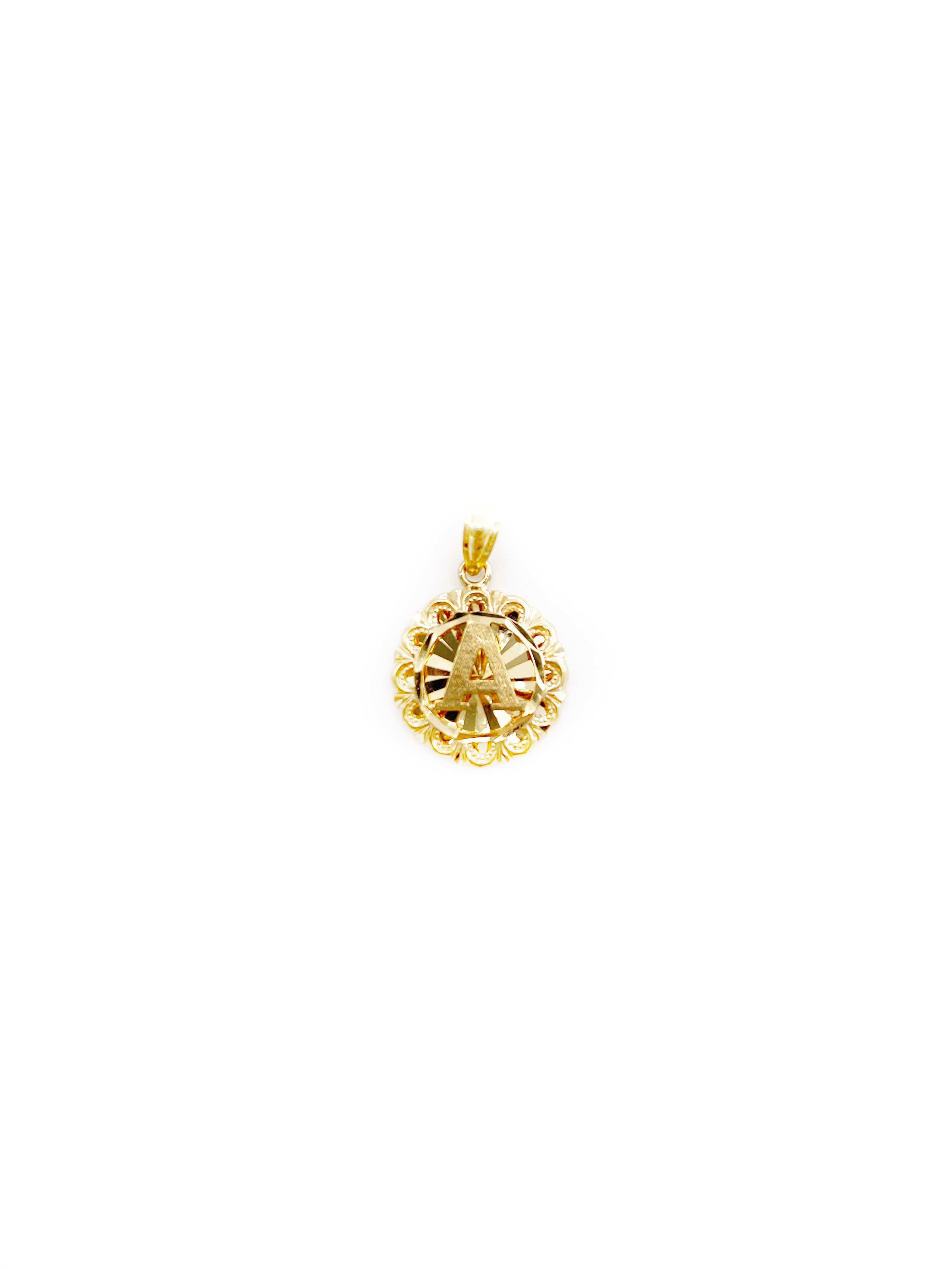 Circular 3D Initial Pendant (18K)