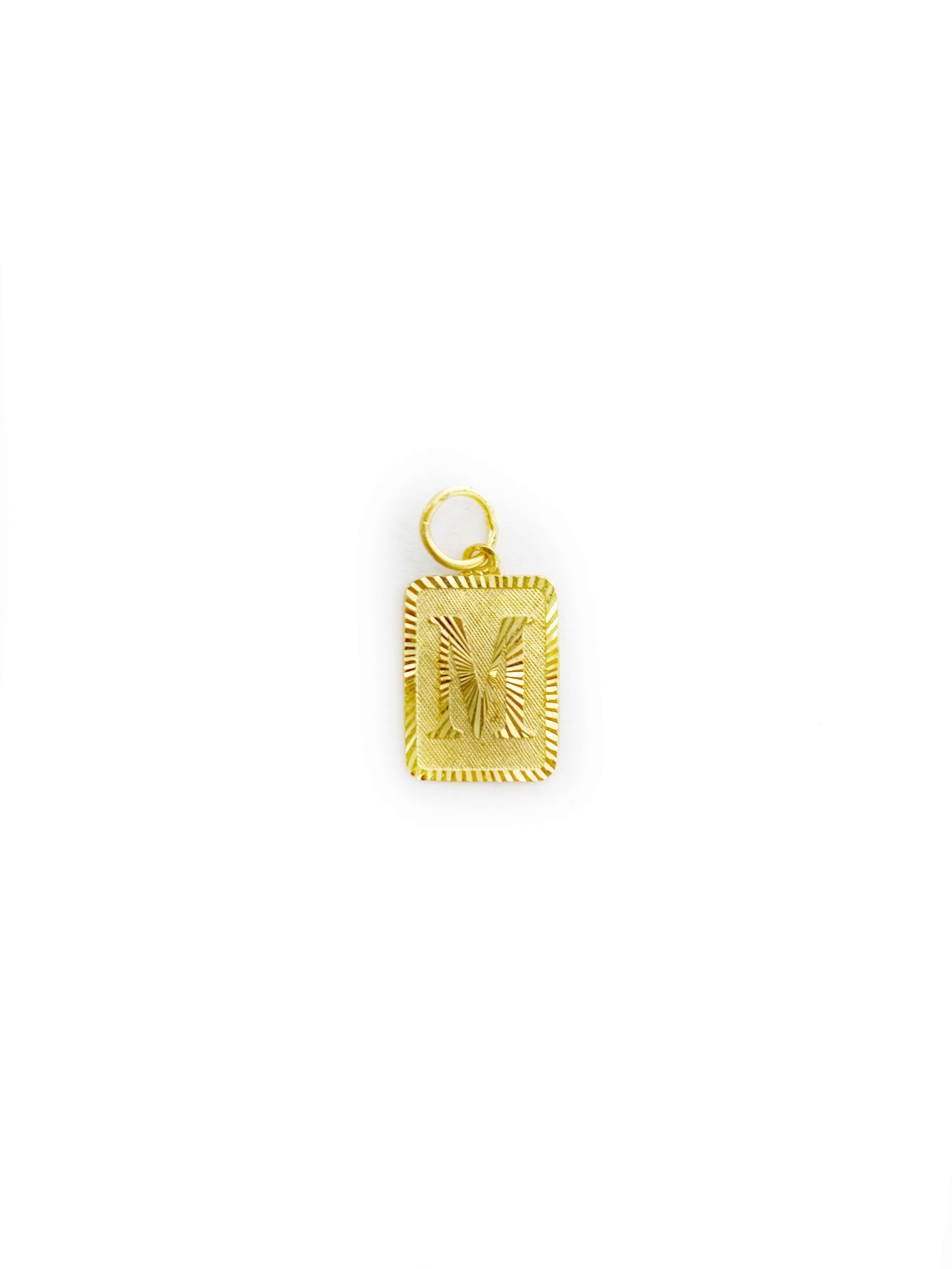 Rectangular Initial Pendant (24K)