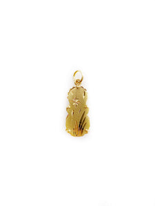 Diamond-Cut Lady Buddha Pendant (18K)