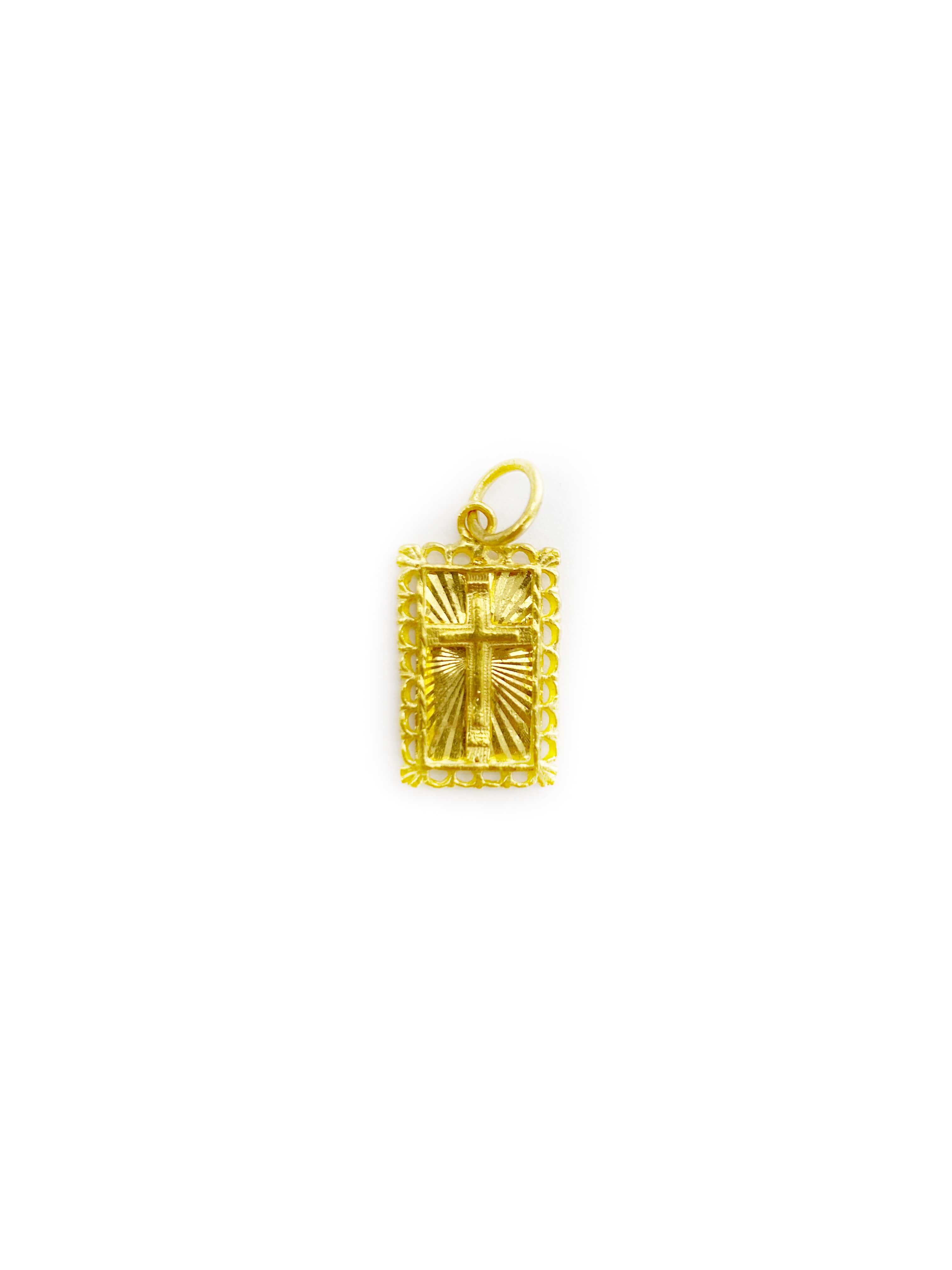 Rectangular Cross Pendant (24K)