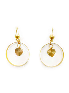 Round Heart Dangle Earrings (18K)